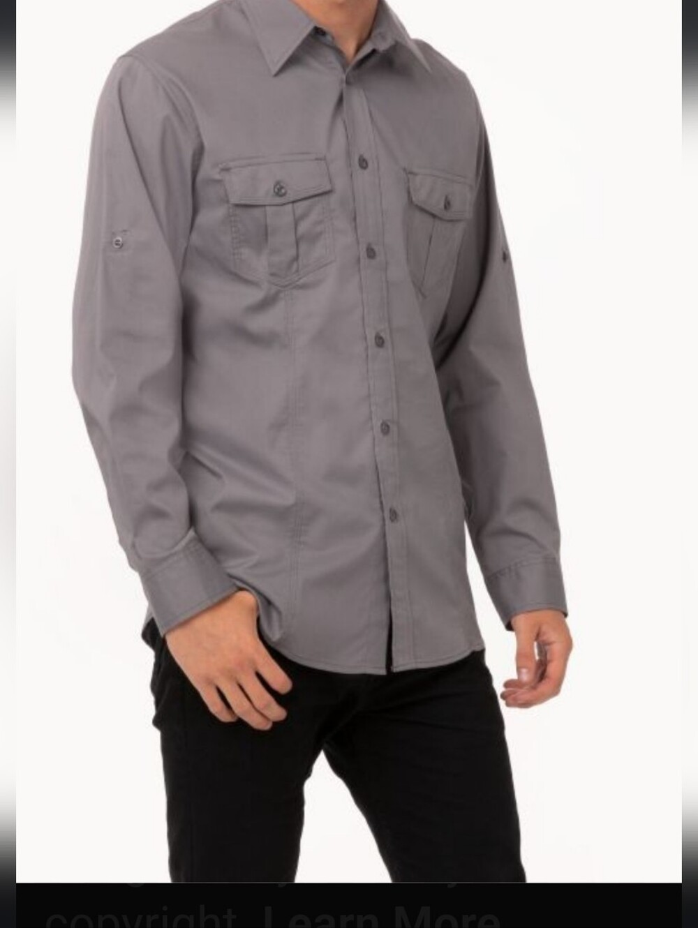 Express fitted shirt gray black size L great look Professional